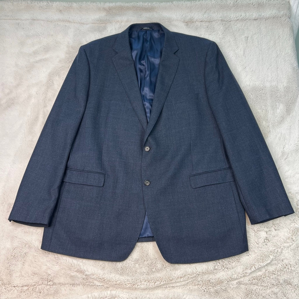 Lauren Ralph Lauren Black Label Slim 52L Blazer Sport Coat Jacket 100% Wool Blue